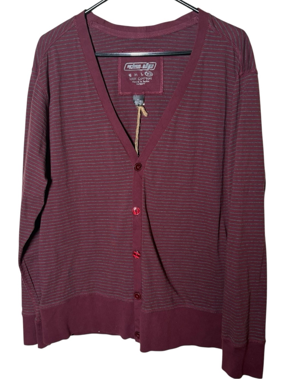 {NWT} Men's URBAN PIPELINE Cardigan Sweater XL Gray/Burgundy